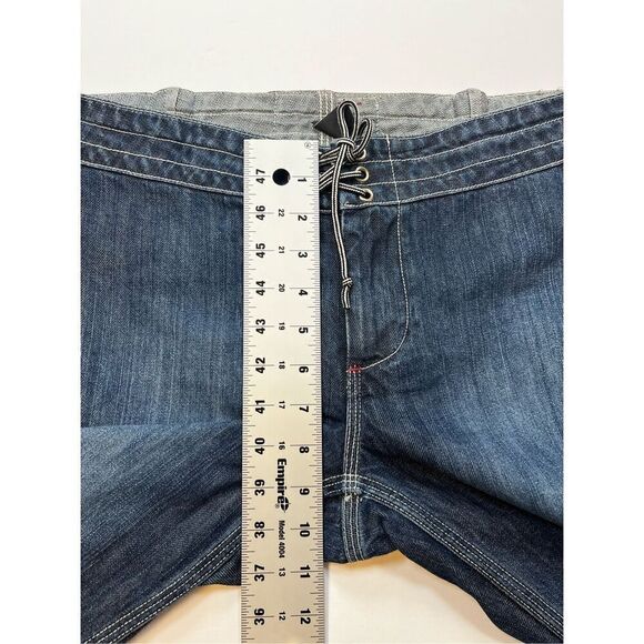 Vintage Polo Ralph Lauren Jeans Co Y2K 90's Lace Up Denim w Red Straight Size 8 - Picture 6 of 8